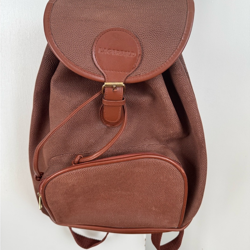 Vintage Lagerfeld Chestnut Leather Backpack